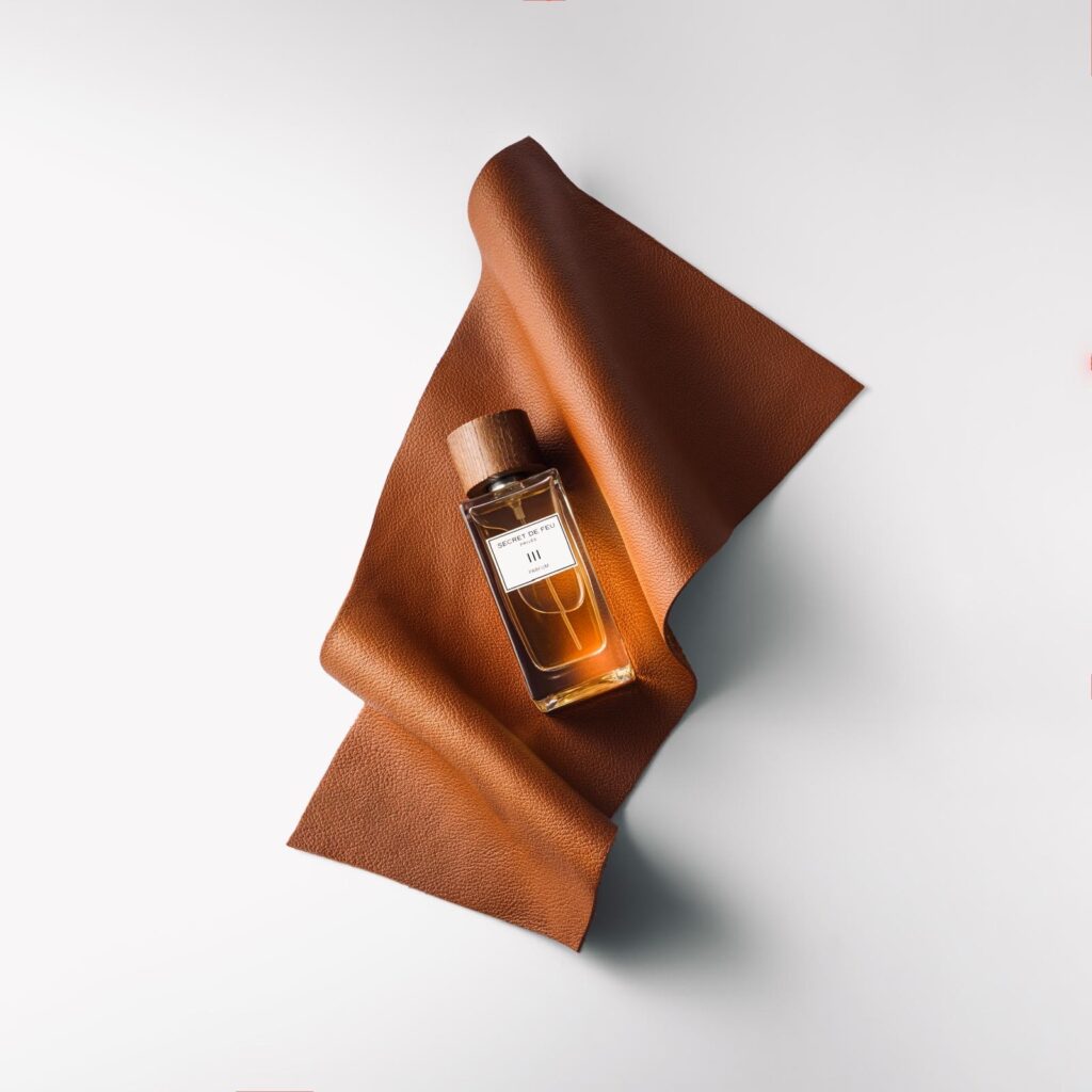Secret de Feu III on brown leather